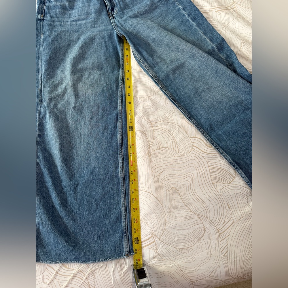 Zara Wide-Leg Flare Jeans - Medium Blue Denim - Picture 11 of 11